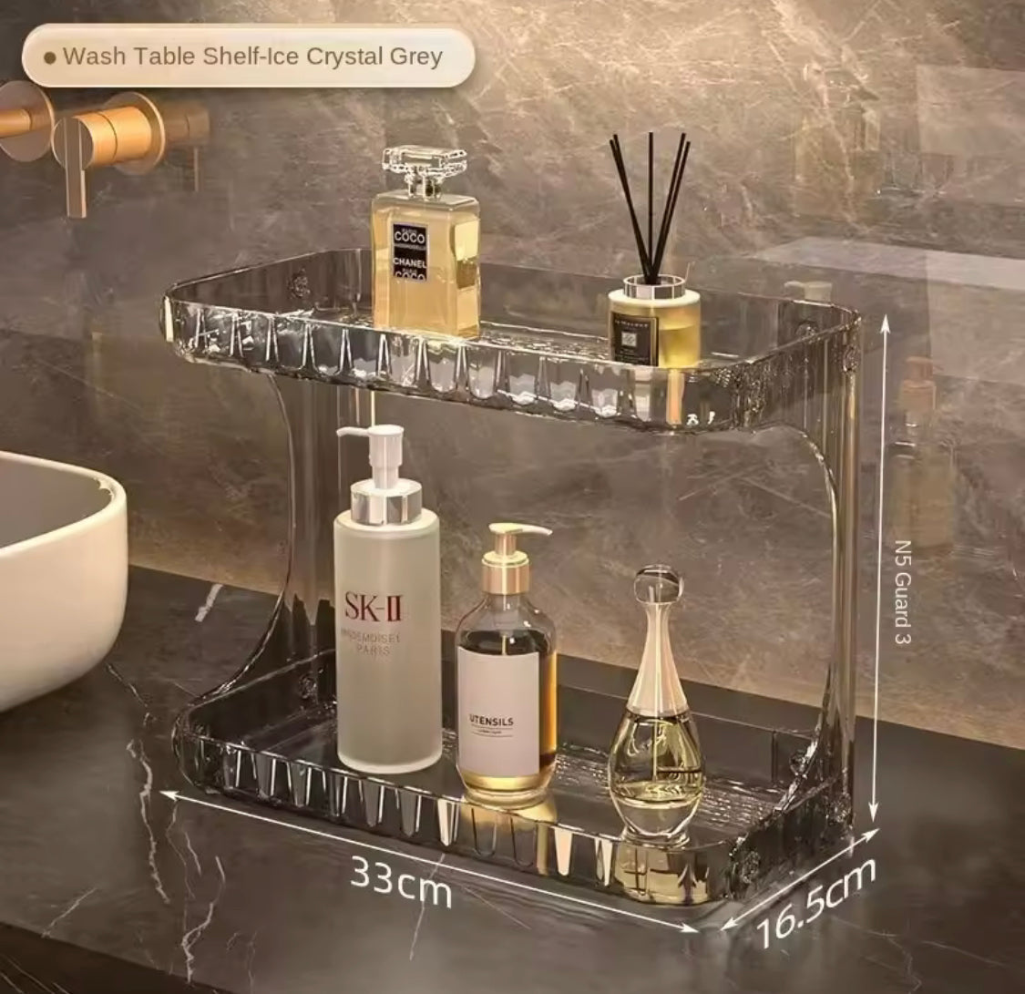 Double Layer Bathroom Storage Rack, Storage Rack Display Stand, Washstand Cosmetics Storage Organizer Double Layer Bathroom Storage Rack, Storage Rack Display Stand, Washstand Cosmetics Storage Organizer